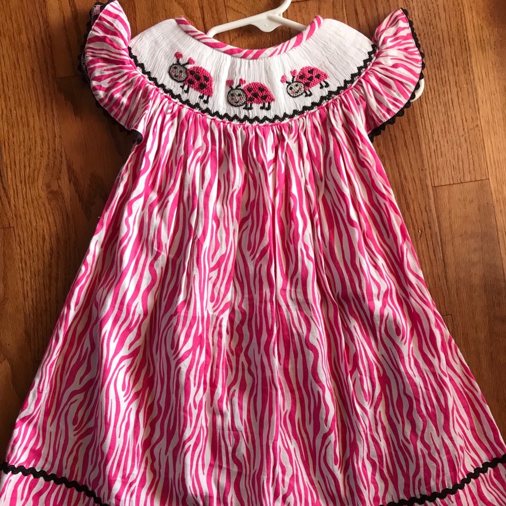***🐞🐞SOLD💗18 Month Bishop Smocked LadyBug Dress